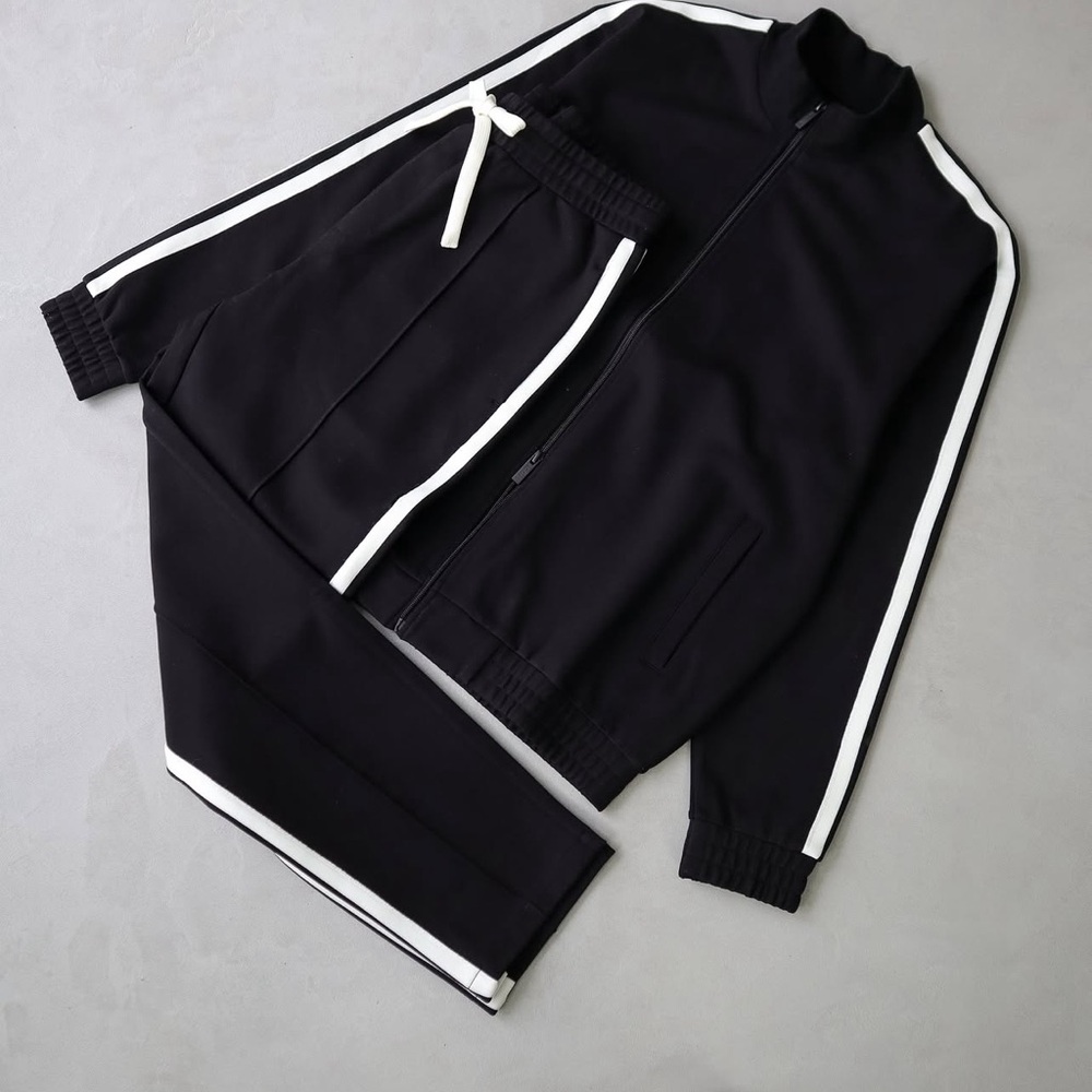 ICON Black and White Ross Campbell Tape Tracksuit Mens Jacket M & Pant S